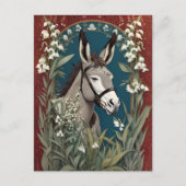 Elegante ezel en Lily van de vallei bloemen Briefkaart (Voorkant)