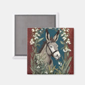 Elegante ezel en Lily van de vallei bloemen Magneet (Voorkant / Achterkant)