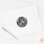 Elegante ezel en Lily van de vallei bloemen Ronde Sticker (Envelop)