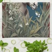 Elegante ezel en Lily van de vallei bloemen Theedoek (Gevouwen)