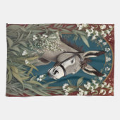 Elegante ezel en Lily van de vallei bloemen Theedoek (Horizontaal)