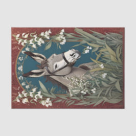 Elegante ezel en Lily van de vallei bloemen Tissuepapier