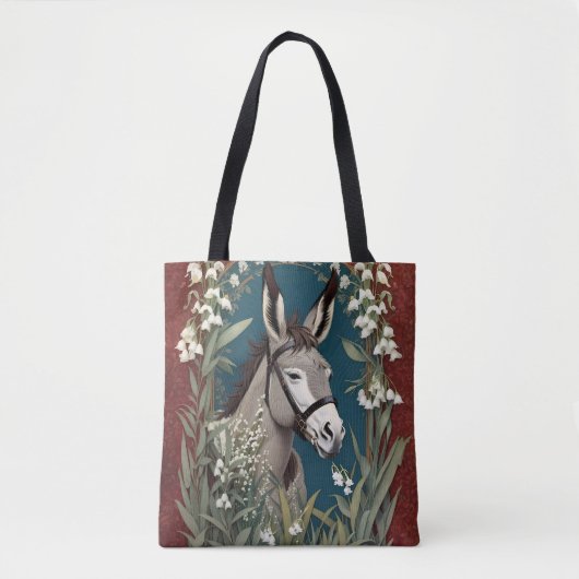 Elegante ezel en Lily van de vallei bloemen Tote Bag (Voorkant)