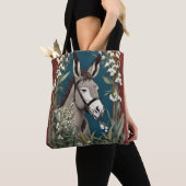 Elegante ezel en Lily van de vallei bloemen Tote Bag (Dichtbij)