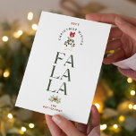 Elegante Fa La Kerstmis foto gepersonaliseerd<br><div class="desc">Elegante Fa La Christmas Photo Gepersonaliseerde familienaam Modern Christmas Kaarten bevat de tekst "Christmas Wishes Fa La" in een stijlvolle, moderne scripttypografie. Voeg je favoriete foto op de achterkant. Perfect voor Kerstmis om naar vrienden en familie te sturen. FOTO TIP: centreer je foto's voordat je ze uploadt naar Zazzle. Ontworpen...</div>