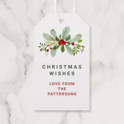 Elegante Fa La Kerstmis foto gepersonaliseerd Cadeaulabels (Achterkant)