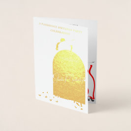 Elegante Fab Echte Folie Verjaardagsfeestuitnodigi Kaarten