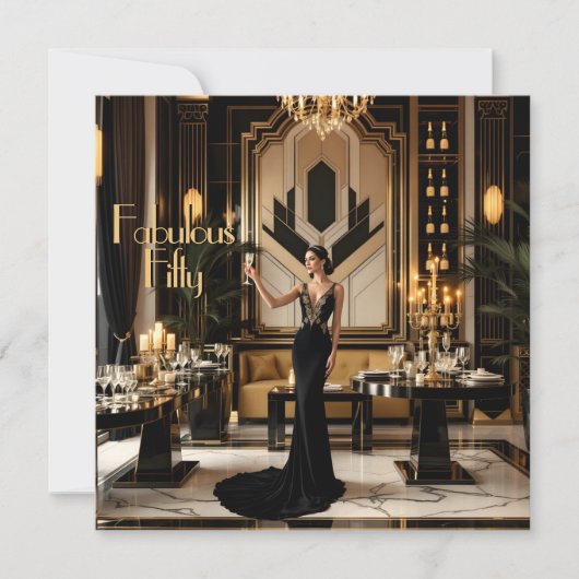 Elegante Fabulous 50e jaren 1920 Art Deco Vrouw Kaart (Voorkant)