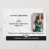 Elegante Fade Pageant Handtekening Comp Kaart (Achterkant)