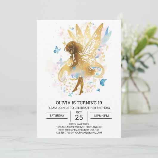 Elegante Fairycore Verjaardag Bliss Kaart (Staand voorkant)