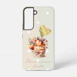 Elegante Faith Dot Fruit Bloemige Cupcake Gouden H Samsung Galaxy Hoesje