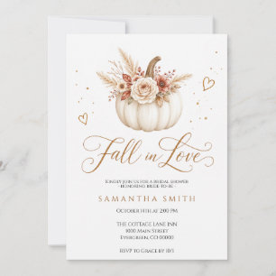 Elegante Fall in Love Pompoen Bloemrijke Bruidsbor Kaart
