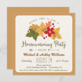 Elegante Fall Leaves & Berries Housewarming Party Kaart (Voorkant / Achterkant)