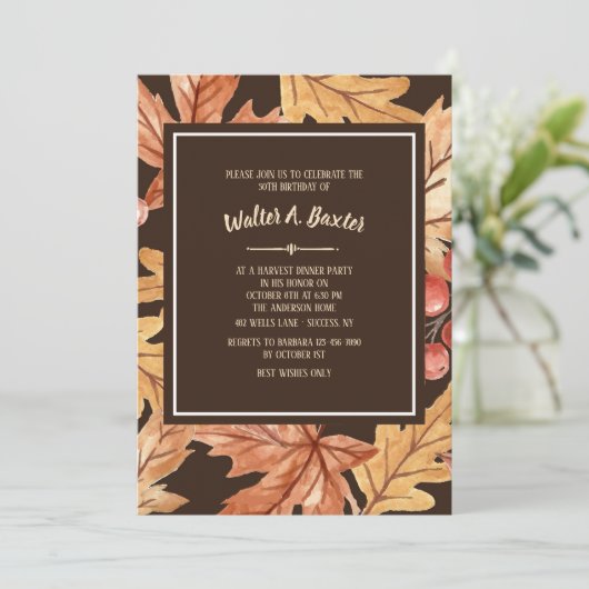 Elegante Fall Leaves uitnodiging (Staand voorkant)