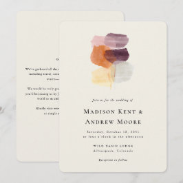 Elegante Fall verlaat All-in-One QR Code Wedding Kaart