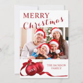 Elegante Familie Foto Christas Kaart (Voorkant)