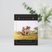 Elegante Familie Foto Kerst Custom Feestdagenkaart (Staand voorkant)