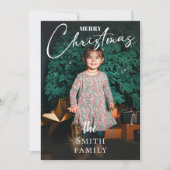 Elegante Familie Foto Kerstvakantie Kaart (Voorkant)