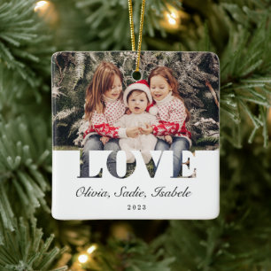 Elegante familie foto liefde keramisch ornament