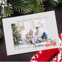 Elegante Familie Foto Waterverf Kerstwagen