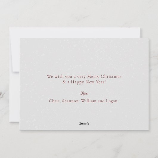 Elegante Familie Foto Waterverf Kerstwagen Feestdagenkaart (Achterkant)