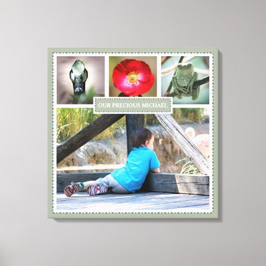 Elegante familie herinneringen fotocollage met naa canvas afdruk (Voorkant)