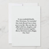 Elegante Familie Kerst Kaart met Waterverf Pine (Achterkant)