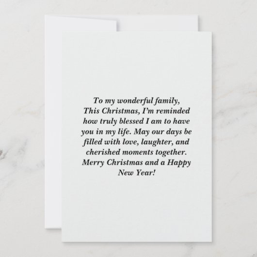 Elegante Familie Kerst Kaart met Waterverf Pine (Achterkant)