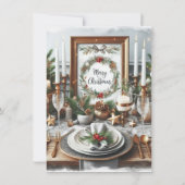 Elegante familie kerstdiner uitnodiging (Achterkant)