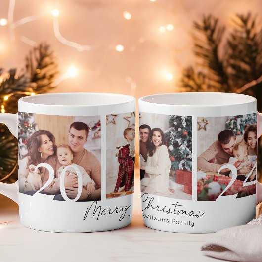Elegante Familie Kerstfoto Collage Koffiemok