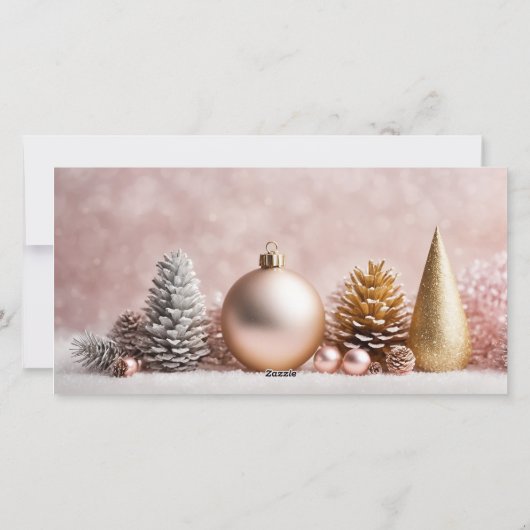 Elegante Familie Kerstgroeten 3 Fotocollage Feestdagenkaart (Achterkant)