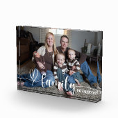 Elegante Familie Liefde Wit Script Custom Horizont Fotoblokken (Rechts)
