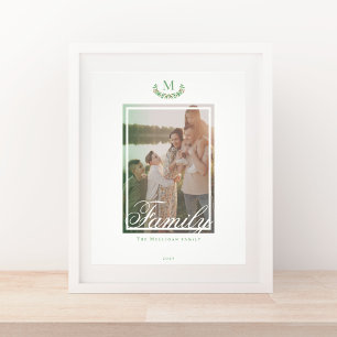 Elegante familie monogram foto muur kunst afdruk