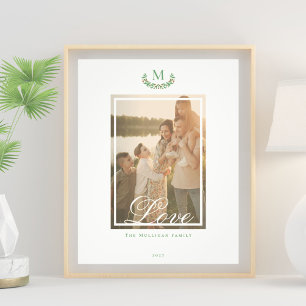 Elegante familie monogram foto muur kunst afdruk