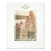 Elegante familie monogram foto muur kunst afdruk (Voorkant)