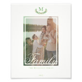 Elegante familie monogram foto muur kunst foto afdruk (Voorkant)