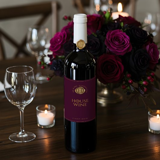 Elegante familie Monogram Gouden Wax Seals Wijn Etiket