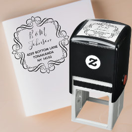 Elegante familie retour adres zelf inkt stempel