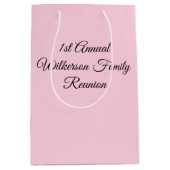 Elegante Familie Reünie Roze Medium Cadeauzakje (Voorkant)