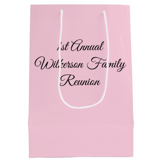 Elegante Familie Reünie Roze Medium Cadeauzakje (Achterkant)
