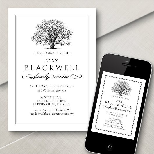 Elegante familie reünie uitnodiging