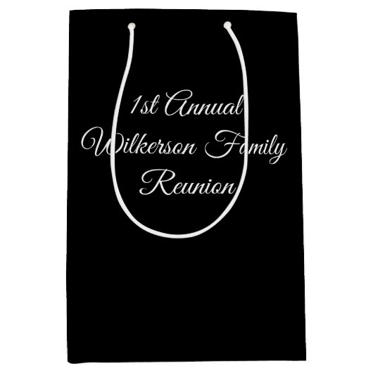Elegante familie reünie zwart medium cadeauzakje (Voorkant)