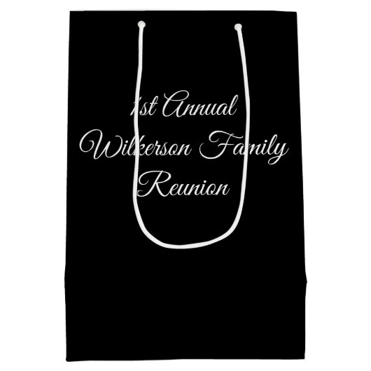 Elegante familie reünie zwart medium cadeauzakje (Achterkant)
