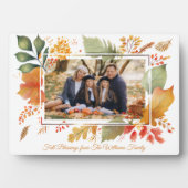Elegante Familie Thanksgiving Fall Bladeren Foto Fotoplaat (voorkant)