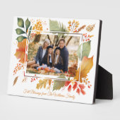 Elegante Familie Thanksgiving Fall Bladeren Foto Fotoplaat (Zijkant)