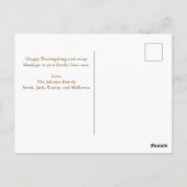 Elegante familie Thanksgiving foto val bladeren Briefkaart (Achterkant)