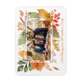 Elegante familie Thanksgiving foto val bladeren Magneet (Verticaal)