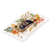Elegante familie Thanksgiving foto val bladeren Magneet (Linkerzijde)
