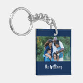 Elegante familiefoto en handtekening sleutelhanger (Voorkant Links)