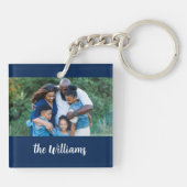 Elegante familiefoto en handtekening sleutelhanger (Achterkant)